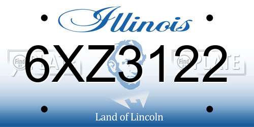 6XZ3122 Illinois License Plate