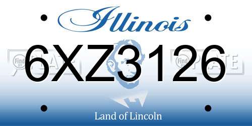 6XZ3126 Illinois License Plate