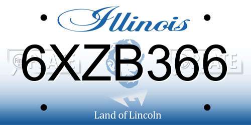 6XZB366 Illinois License Plate