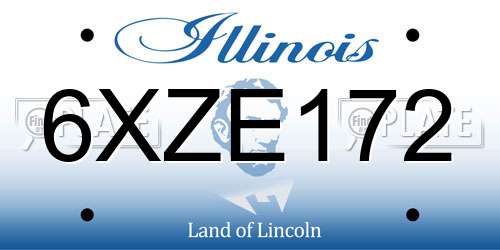 6XZE172 Illinois License Plate