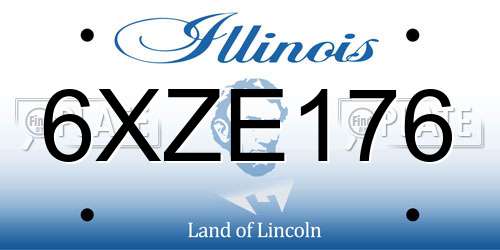6XZE176 Illinois License Plate