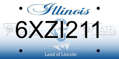 6XZI211 Illinois License Plate