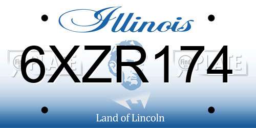 6XZR174 Illinois License Plate