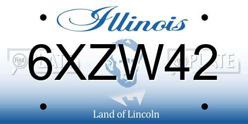 6XZW42 Illinois License Plate