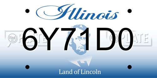 6Y71D0 Illinois License Plate