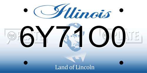 6Y71O0 Illinois License Plate