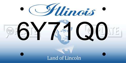 6Y71Q0 Illinois License Plate