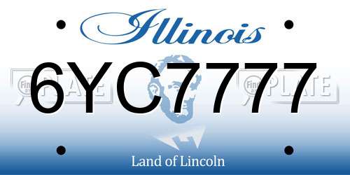 6YC7777 Illinois License Plate