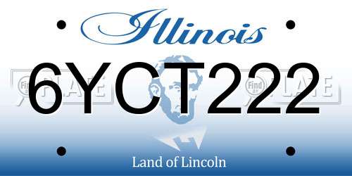 6YCT222 Illinois License Plate