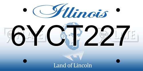 6YCT227 Illinois License Plate