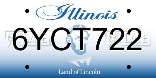 6YCT722 Illinois License Plate