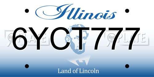 6YCT777 Illinois License Plate