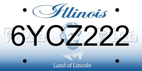 6YCZ222 Illinois License Plate