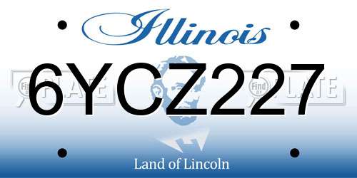 6YCZ227 Illinois License Plate