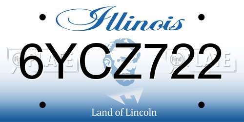 6YCZ722 Illinois License Plate