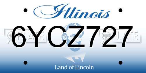 6YCZ727 Illinois License Plate