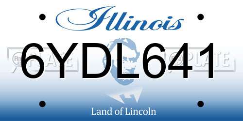6YDL641 Illinois License Plate