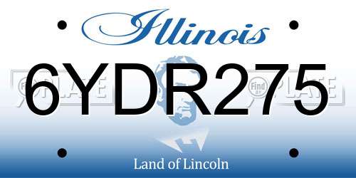 6YDR275 Illinois License Plate