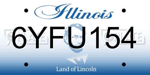 6YFU154 Illinois License Plate