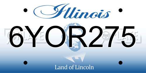 6YOR275 Illinois License Plate