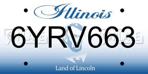 6YRV663 Illinois License Plate