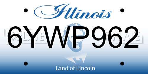 6YWP962 Illinois License Plate