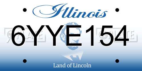 6YYE154 Illinois License Plate