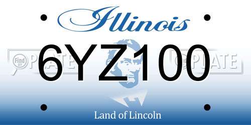 6YZ100 Illinois License Plate