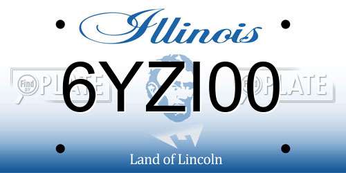 6YZI00 Illinois License Plate