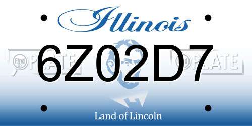 6Z02D7 Illinois License Plate