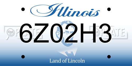 6Z02H3 Illinois License Plate