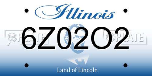 6Z02O2 Illinois License Plate