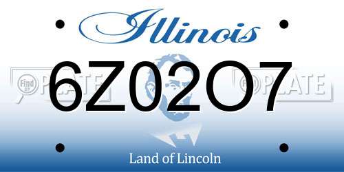 6Z02O7 Illinois License Plate
