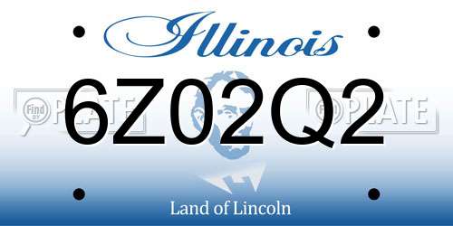 6Z02Q2 Illinois License Plate