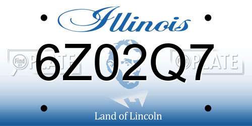 6Z02Q7 Illinois License Plate