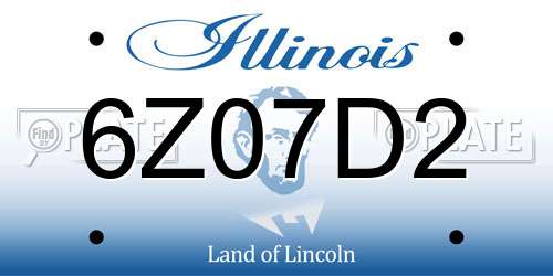 6Z07D2 Illinois License Plate