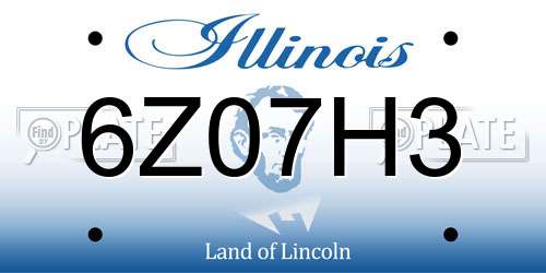 6Z07H3 Illinois License Plate