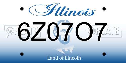 6Z07O7 Illinois License Plate