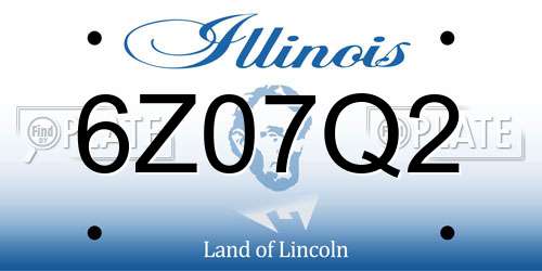 6Z07Q2 Illinois License Plate