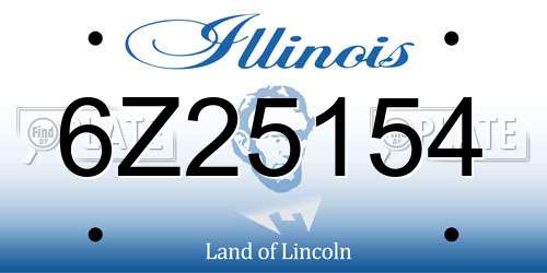 6Z25154 Illinois License Plate