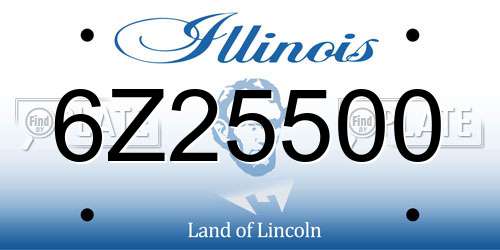 6Z25500 Illinois License Plate