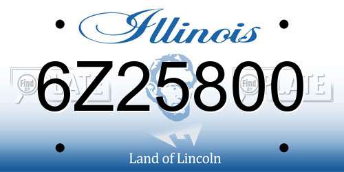 6Z25800 Illinois License Plate