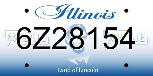 6Z28154 Illinois License Plate