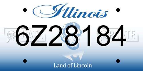 6Z28184 Illinois License Plate