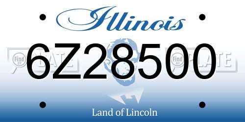 6Z28500 Illinois License Plate