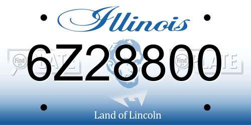 6Z28800 Illinois License Plate