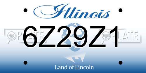 6Z29Z1 Illinois License Plate