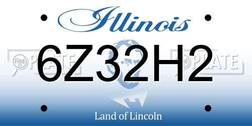 6Z32H2 Illinois License Plate