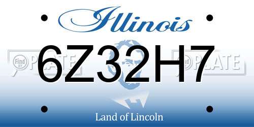 6Z32H7 Illinois License Plate