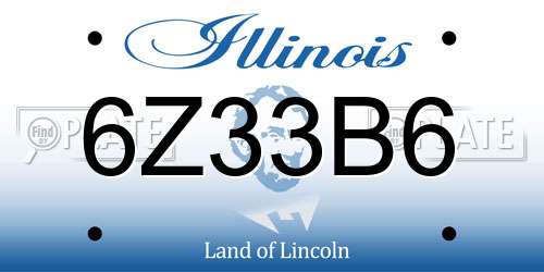 6Z33B6 Illinois License Plate
